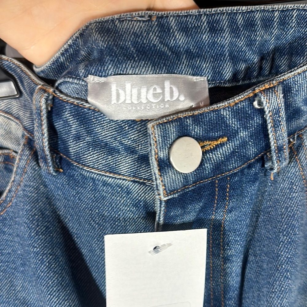 NWT Blue B Flare Wide Leg Jeans with High Waist and Distressed‎ Details - Picture 2 of 10